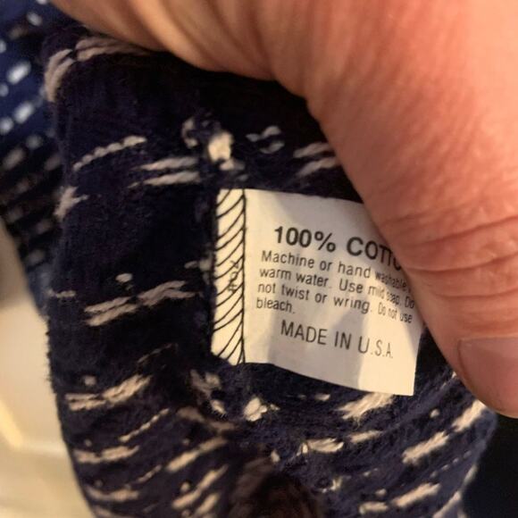 Vintage 90s Robert stock grunge sweater crewneck w blue and white pattern Sz M - Picture 4 of 4